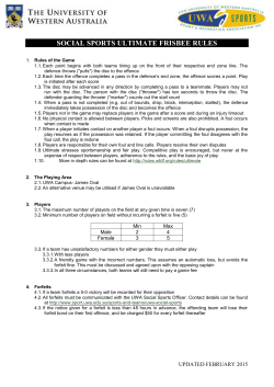 social sports ultimate frisbee rules