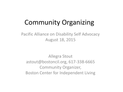 Community Organizing - Pacific Alliance on Disability Self