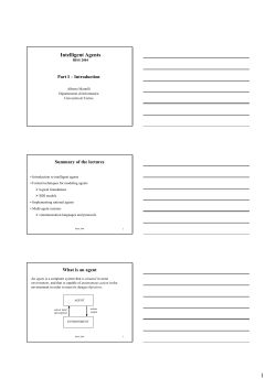 Intelligent Agents - Dipartimento di Informatica