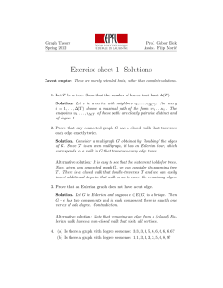 Exercise sheet 1: Solutions