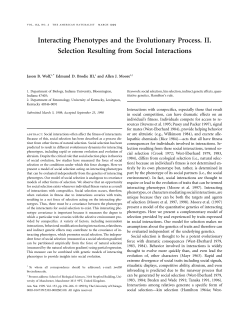 Interacting Phenotypes and the Evolutionary Process. II