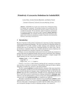 Primitively (Co)recursive Definitions for Isabelle/HOL