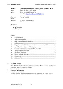 Event: IEEE Switzerland Section Annual General Assembly (AGA