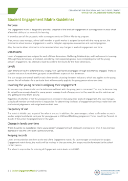 Student engagement matrix guidelines