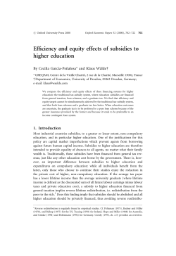 Efficiency and equity effects of subsidies to higher education