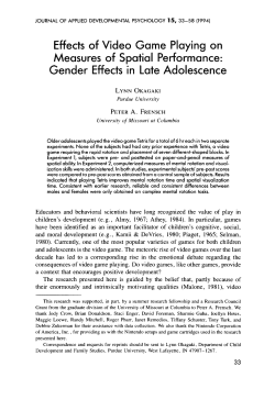 Effects of Video Game Playing on Measures of