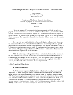 Circumventing California`s Proposition 13 for the