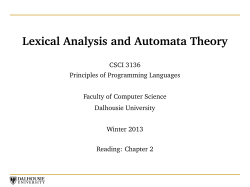 Lexical Analysis and Automata Theory