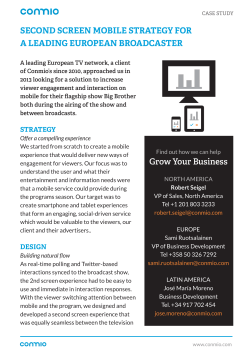 SECOND SCREEN MOBILE STRATEGY FOR A LEADING