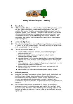 Policy on Teaching and Learning