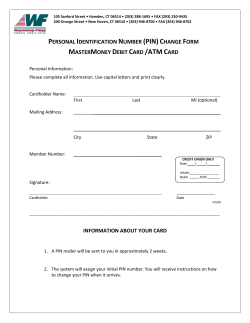 PERSONAL IDENTIFICATION NUMBER (PIN)CHANGE FORM
