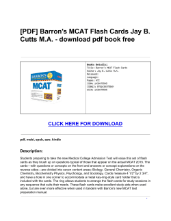Barron`s MCAT Flash Cards Jay B. Cutts MA