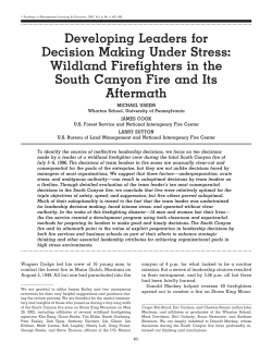 Developing Leaders for Decision Making Under Stress