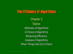 The Efficiency of Algorithms