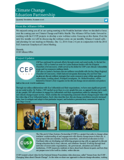 CCEP Newsletter Summer 2016