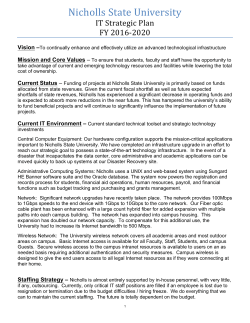 Nicholls State University IT Strategic Plan 2016-2020