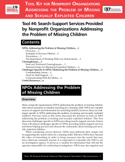 Search-Support Services Provided by Nonprofit Organizations