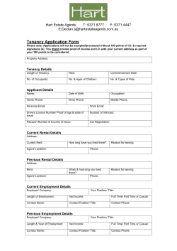 Tenancy Application form