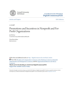 Promotions and Incentives in Nonprofit and For