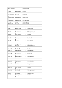 MEN`S LEAGUE DIVISION ONE Team Playing Day Contact