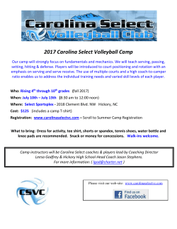 2017 Carolina Select Volleyball Camp