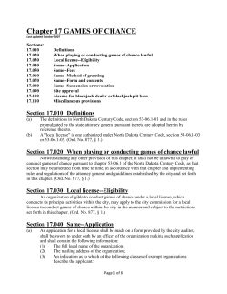 Chapter 17 GAMES OF CHANCE