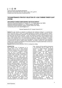 the maintenance strategy selection of a gas turbine power plant