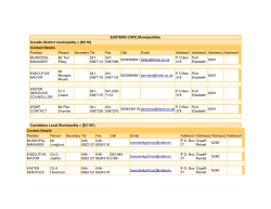 EASTERN CAPE Municipalities