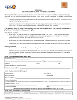 Critical Care Application