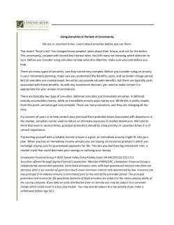 Using Annuities in Periods of Uncertainty