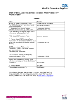 F1 sign off process - Health Education East of England
