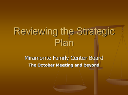 Reviewing the Strategic Plan