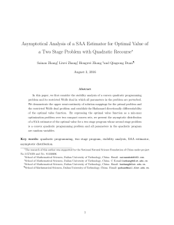 Asymptotical Analysis of a SAA Estimator for Optimal Value of a Two