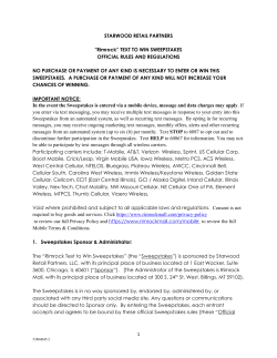 Rimrock&rdquo; TEXT TO WIN SWEEPSTAKES OFFICIAL