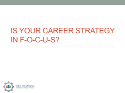 Is your Career Strategy in F-O-C-U-S APICS