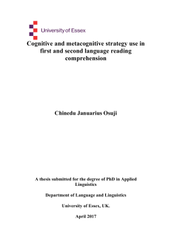 Cognitive and metacognitive strategy use in first and second