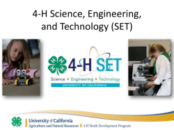 SET Slides for ANR Program Council (revised Feb - California 4-H