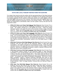 auditors instructions - Miss Kentucky Pageant