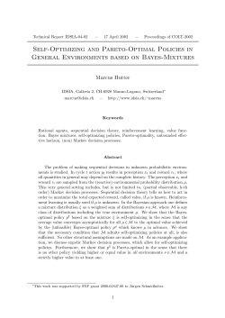 Self-Optimizing and Pareto-Optimal Policies in
