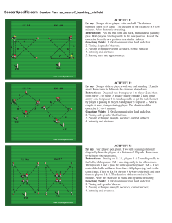 ACTIVITY #1 Set up: Groups of two players with one ball. The