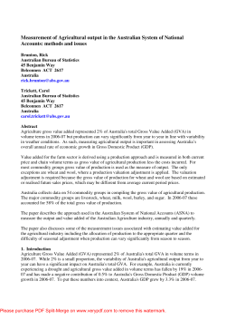 Measurement of Agricultural output in the Australian System of