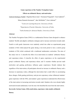 Game experience of the Number Navigation Game: Effects on