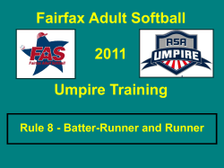 The Runner is OUT - Fairfax Adult Softball
