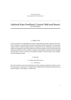 Optimal State Feedback Control (Ball and Beam)