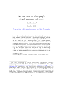 Optimal taxation when people do not maximize well