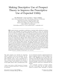 Making Descriptive Use of Prospect Theory to Improve the