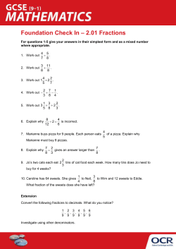 GCSE (9-1) Mathematics Foundation Check In Test (2.01 Fractions)