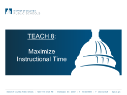 TEACH 8: Maximize Instructional Time