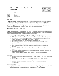 Honors Differential Equations II MAP 4303