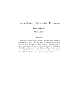Lecture Notes in Information Economics